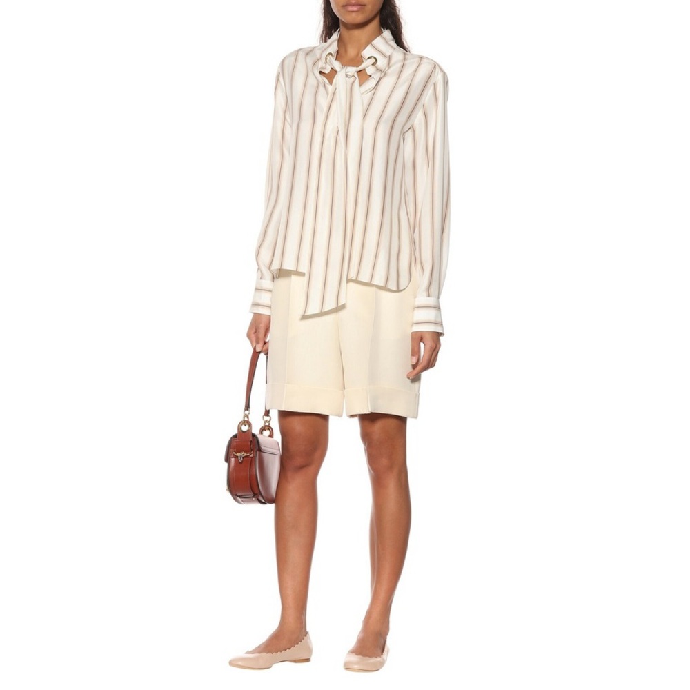 CHLOE Lauren scalloped leather ballet flats in blush - Picture 10 of 12